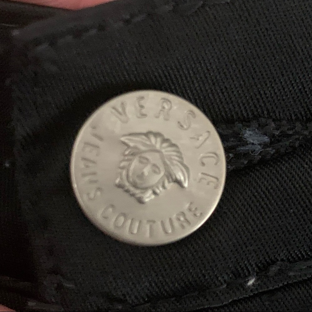 VERSACE Jeans Couture Vintage High Rise Shimmer Black Jeans - Picture 11 of 16